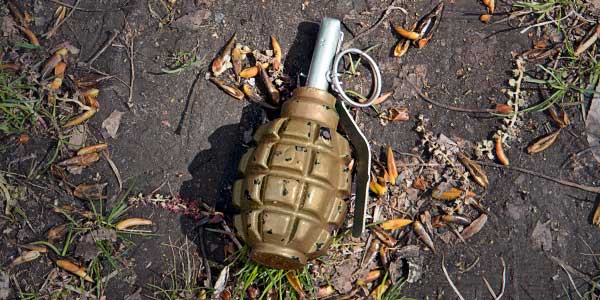 A granade on the ground