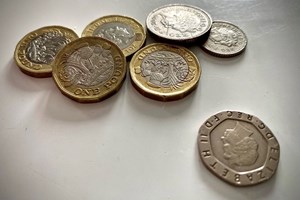 A collection of coins on a table